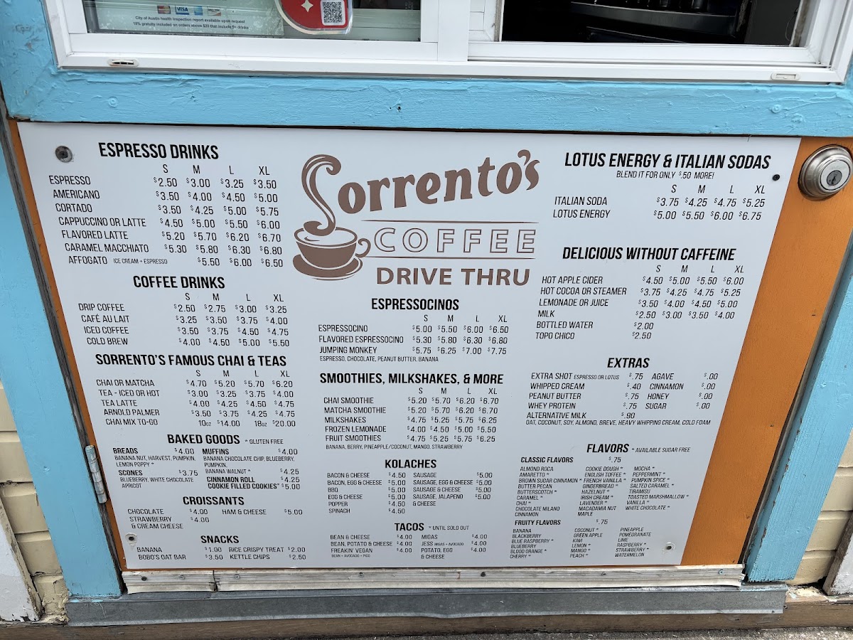 Sorrento's Coffee Drive-Thru Menu-1