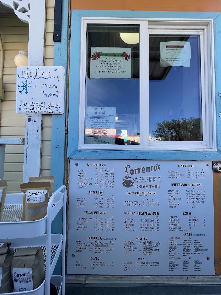 Sorrento's Coffee Drive-Thru Menu-5